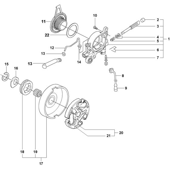 Clutch & Oil Pump Assembly For Husqvarna 372XP X-Torq Chainsaw 