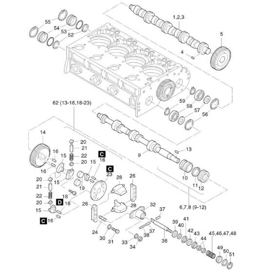 Camshaft, Governor, Timer Assembly