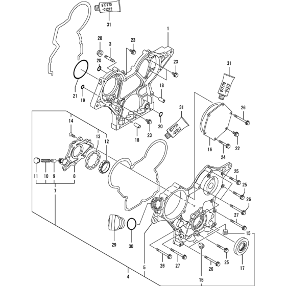 Gear Housing for Yanmar 3TNV76-KWA