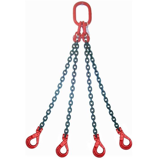 2 metre 7mm 4-Leg Chain Sling with Clevis Sling Hooks Self Locking Type