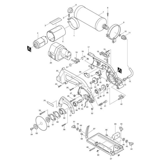 Makita 4191D Cutter Assembly
