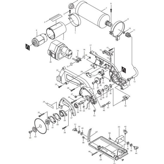 Makita 4191DWA Main Assembly