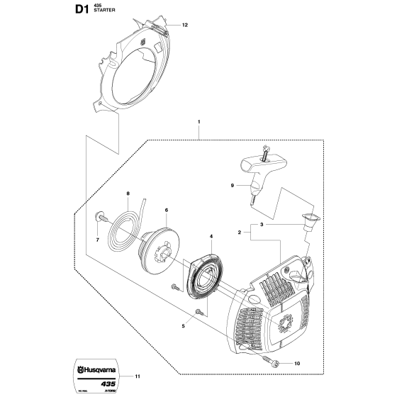 Starter Assembly for Husqvarna 435