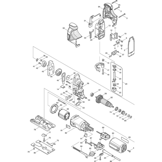 Makita 4351FCT Jigsaw Assembly