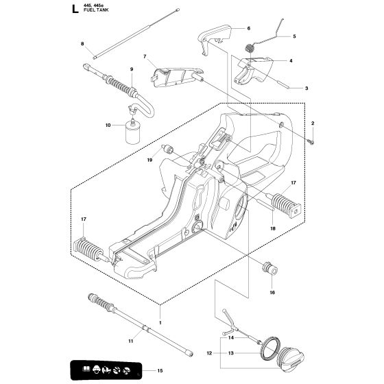 Fuel Tank Assembly For Husqvarna 445e Chainsaw