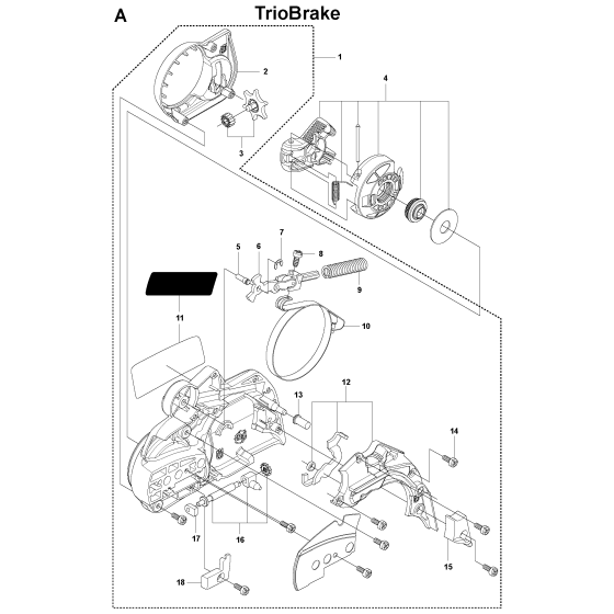 Chain Brake & Clutch Cover Assembly For Husqvarna 445e Triobrake Chainsaw