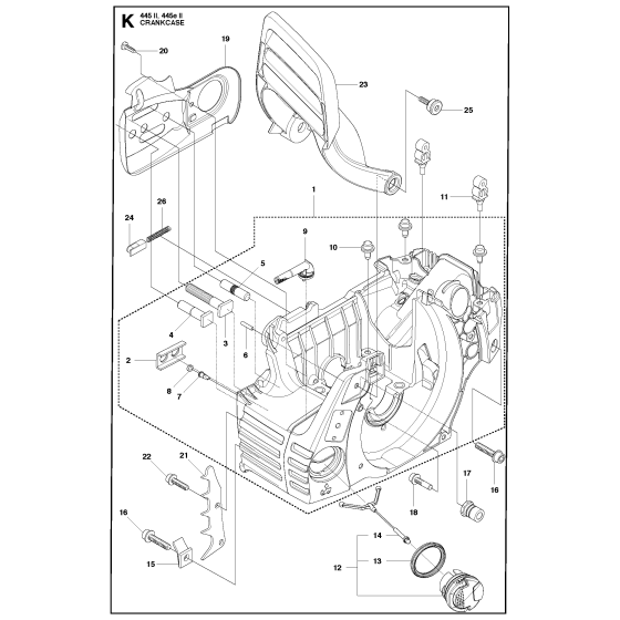 Crankcase Assembly For Husqvarna 445eii Chainsaw