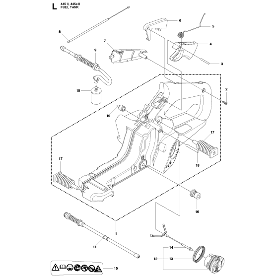 Fuel Tank Assembly For Husqvarna 445eii Chainsaw