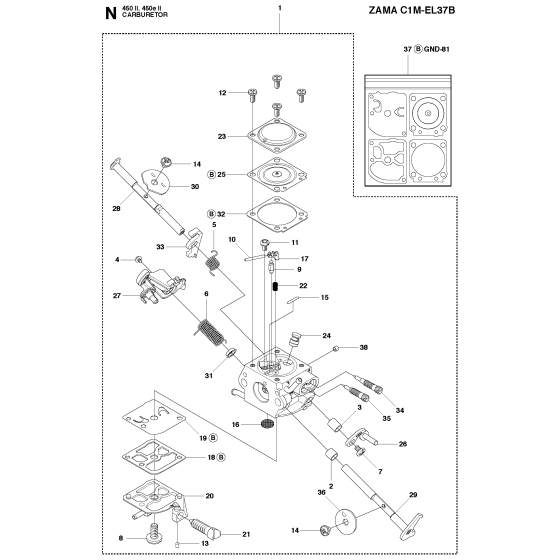 Carburetor Assembly for Husqvarna