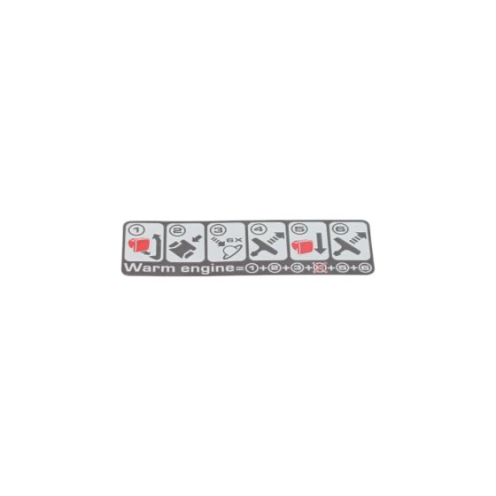 Label for Husqvarna 445, 445E, 450, 450E Chainsaws - 522 70 92-01
