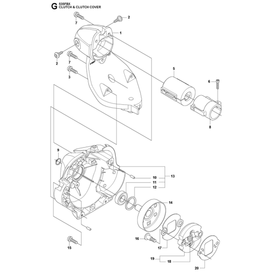 Clutch Cover for Husqvarna 535FBX