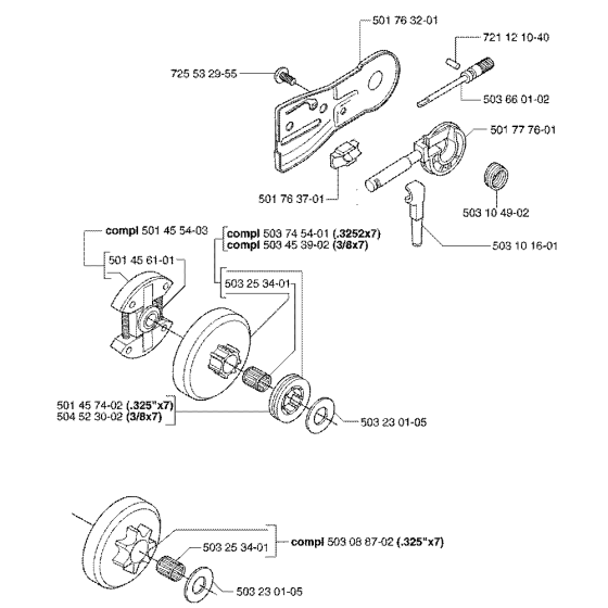 Clutch & Oil Pump Assembly For Husqvarna 55 Chainsaw 