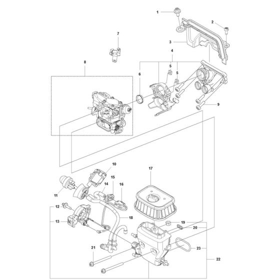 Carburettor & Air Filter Assembly