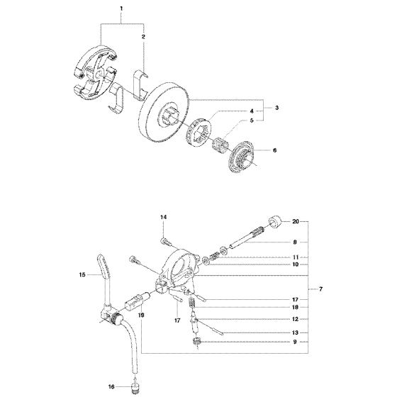 Clutch & Oil Pump Assembly For Husqvarna 550XP-XPG Chainsaw 