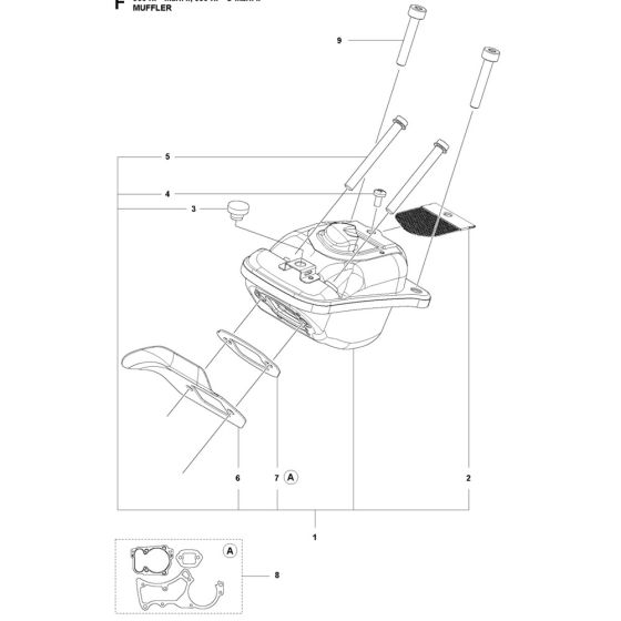 Muffler Assembly for Husqvarna 550XPG