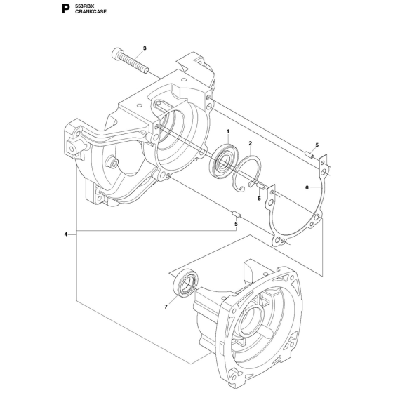 Crankcase Assembly For Husqvarna 553RBX Brushcutters