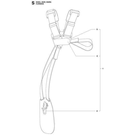 Harness Assembly For Husqvarna 553RS Brushcutters