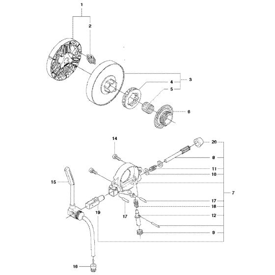 Clutch & Oil Pump Assembly For Husqvarna 555 Chainsaw 