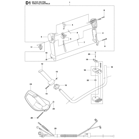 Throttle Controls Assembly For Husqvarna 555rxt Brushcutters
