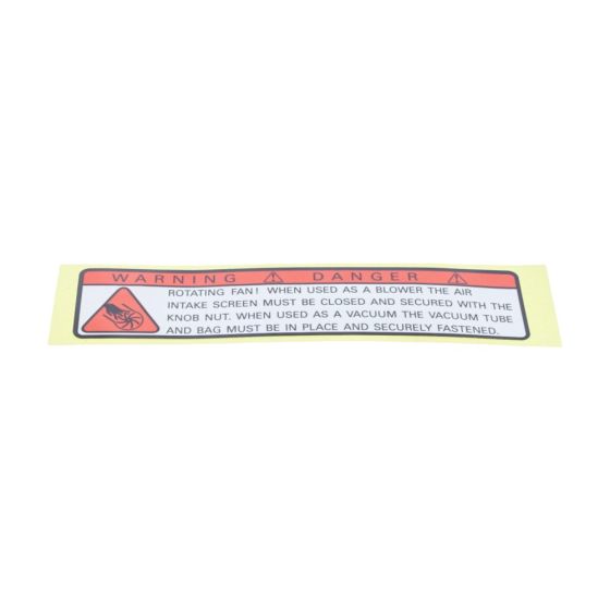 Label-Warning for Kawasaki KRH300A, KRH300AC Blowers - OEM No. 56040W001