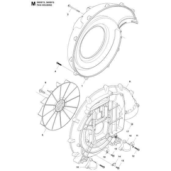 Fan Assembly for Husqvarna 560BTS