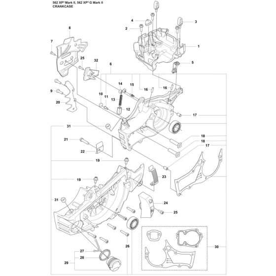 Crankcase Assembly for Husqvarna 562XP Mark II Chainsaw L&S Engineers