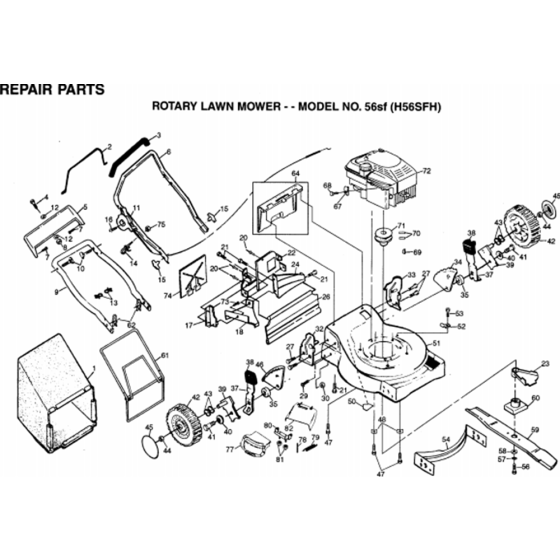 Repair Parts for Husqvarna 56 SF