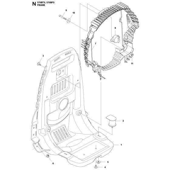 Frame Assembly for Husqvarna 570BTS