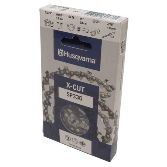 15" 64DL X-CUT SP33G 1.3mm Semi Chisel Pixel Chainsaw Chain - 581 64 31-64