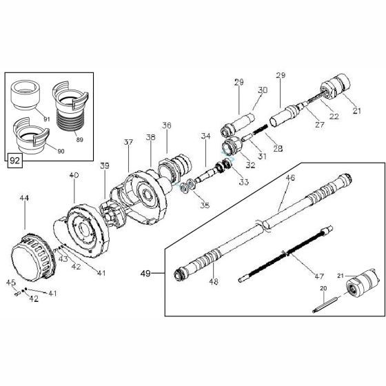 Pump Main Assembly (5 Metre) for Belle BGA Submersible Pump