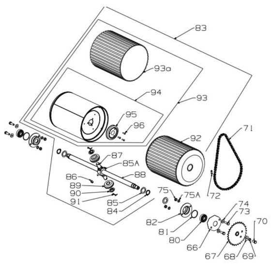 Rear Roller for Masport 600