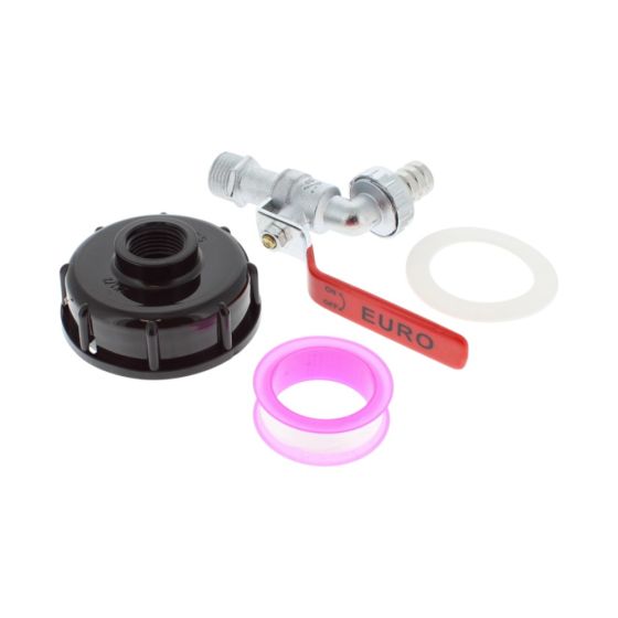 IBC Tank Cap with Tap & 1/2" Snap On Connector Water Butt Hose Pipe