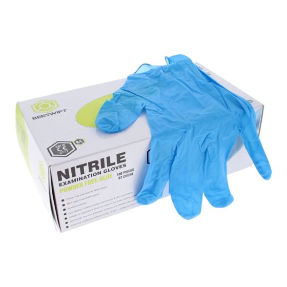 Blue Powder-Free Textured Nitrile Gloves L 100 Pack