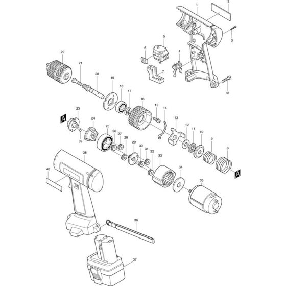 Makita 6222D Drill Assembly