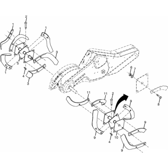 Tine Assembly for Husqvarna 650 CRT
