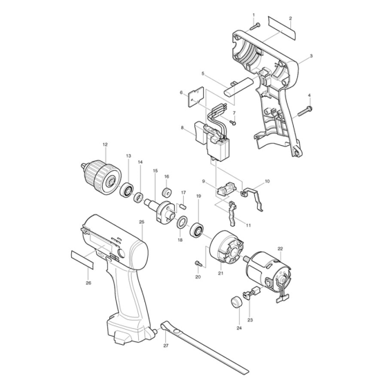 Makita 6503D Drill Assembly