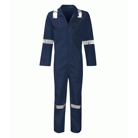 Hi-Vis Navy Flame Retardant Overalls - Large