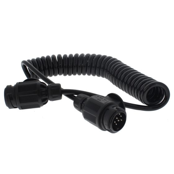 Trailer Extension Lead 3m 8 Pin Curly Cable for Trailer Lights