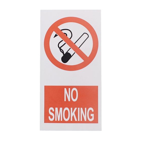 'No Smoking' Sign - 200mm x 100mm - 1mm Semi Rigid Plastic