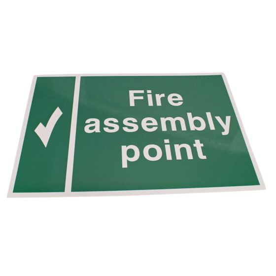 'Fire Assembly Point' Sign 400mm x 300mm 1mm - Semi Rigid Plastic