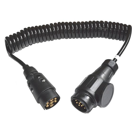 7 Pin to 8 Pin (fits 13 pin) Type Curly Trailer Extension Cable Adaptor - OEM No. 5901