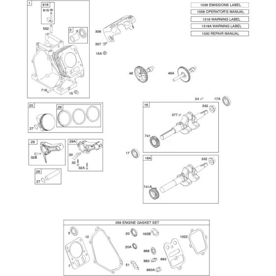 Camshaft, Crankshaft & Cylinder