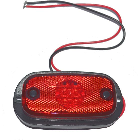 Side Marker Light LED Red with Reflex Reflector for 12/24V Systems