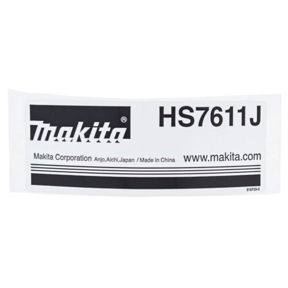 Case Label for Makita HS7611 Circular Saw - 816P29-0