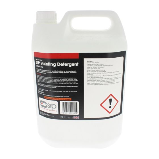SIP 5 Litre Valeting Detergent concentrated & low foam cleaner for fabrics