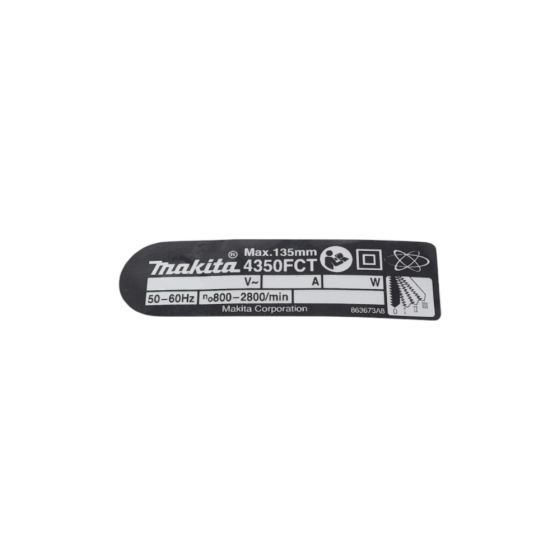 Name Plate for Makita 4350FCT Jigsaw - 863673-8