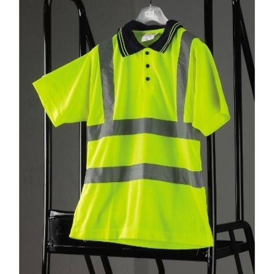 Reflective Hi Vis Polo Shirt Size: Large Class 2