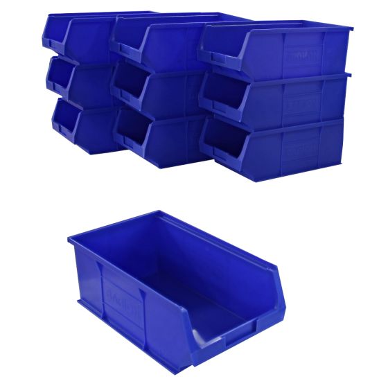 Blue Plastic Wall Panel Storage Bins - Size 4 (Pack of 10)