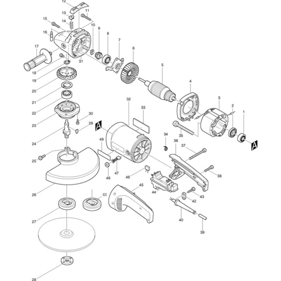 Makita 9027 Angle Driver Assembly