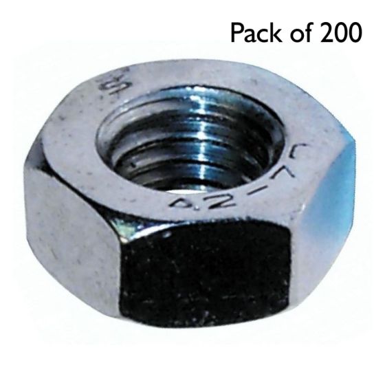 Metric Plain Nuts, Stainless Steel, Size: M3 - Pack of 200